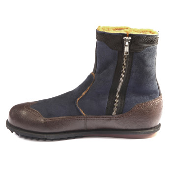 Mystic Lacivert - Kahverengi - Kürklü Erkek Bot